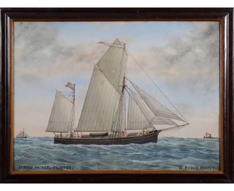 English School-
Ship Portrait; The Stroud Packet, Gloucester. Master, W, Ryder:-
inscribed
gouache
53 x 74cm.