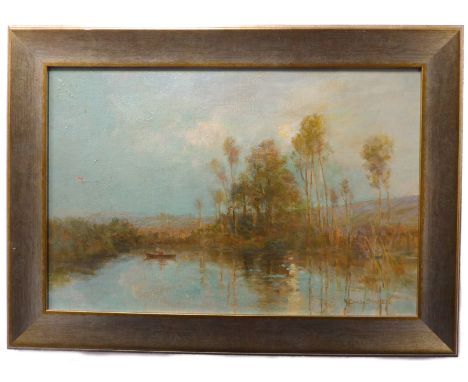 CHARLES BECKETT (contemporary) - The Last Faint Gleam of Evening Light, oil on canvas board, signed lower right (14 x 21in; 3