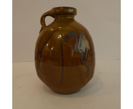 Mike Dodd (Winchcombe Pottery and&nbsp;Dove Workshop, Barton Road, Butleigh), handled flask; honey glaze over iron slip with 