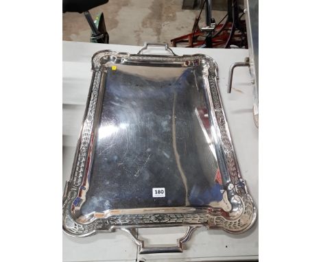 LARGE 19TH CENTURY EPNS BUTLERS TRAY 60CM