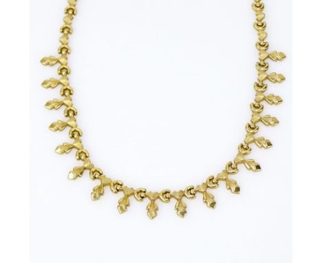 Vintage Italian 18 Karat Yellow Gold Handmade Necklace. Signed 750, Italian hallmark. Good condition. Measures 16-1/4" L. App