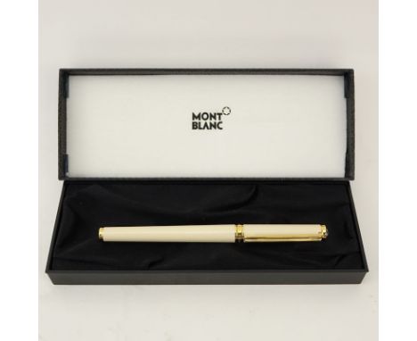 Mont Blanc Cream Noblesse Oblige Rollerball Pen In Box. Gently used condition. Marked appropriately. Shipping $32.00 (estimat