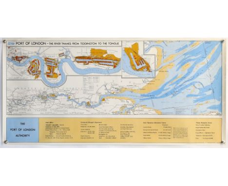 Hydrographic Office map 'Port of London - The River Thames from Teddington to The Tongue', Based upon the Ordnance Survey Map