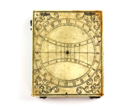 Late 17th Century ivory pocket azimuth Sundial by Charles Bloud, Dial numbered 1-12, and with latitudes of various European c