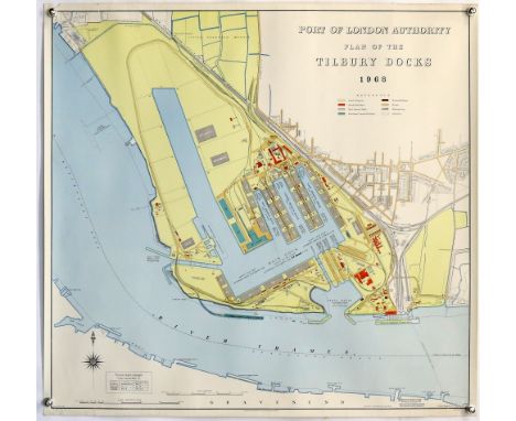 Hydrographic Office map 'Port of London Authority Plan of the Tilbury Docks 1968', Based upon the Ordnance Survey Maps, print