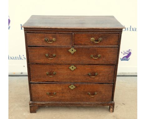 Early 19th century made up chest of two short over three long graduated drawers on bracket feet.  H87 x W86 x D45.          
