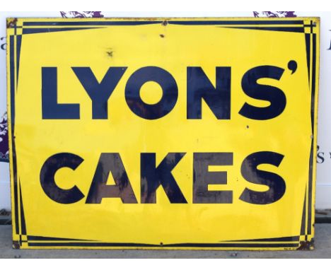 Enamel Lyons Cakes sign 75cm x 99cm          