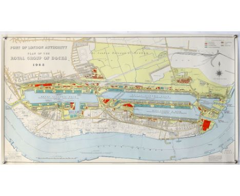 Hydrographic Office map 'Port of London Authority Plan of the Royal Group of Docks 1968', Based upon the Ordnance Survey Maps