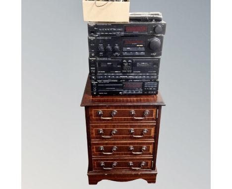 Four piece Technics separates hi/fi system : stereo tuner ST/X301L, integrated amplifier SU-X301, double cassette deck RS-X30