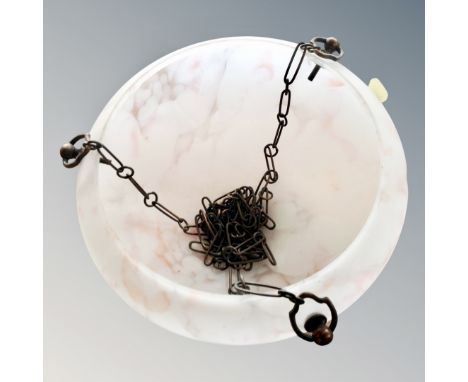 A glass Art Deco light shade 