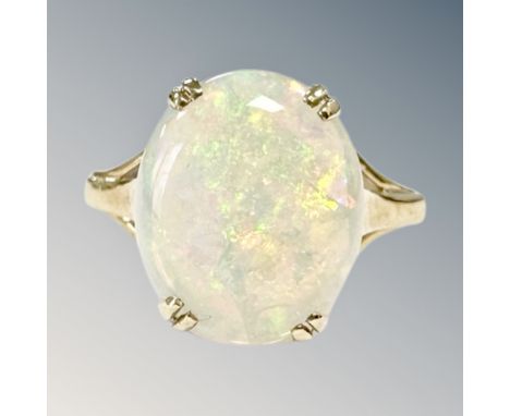 A 9ct gold opal ring  CONDITION REPORT: Opal (Af).