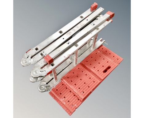 An Abru multi function ladder with platform 