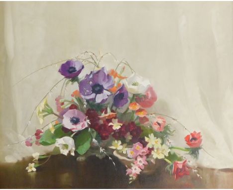 John R. Townsend (1930-2013). Floral still life, oil on canvas, signed, 49cm x 59cm.