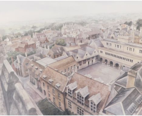 Jane Carpanini (b.1949). The School Cloisters, Oundle, artist signed limited edition coloured print, 557/1000, 42cm x 51cm.