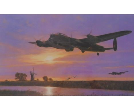 Simon Smith (b.1960). Dambusters Outward Bound, artist signed limited edition coloured print, 553/650, 42cm x 58cm.