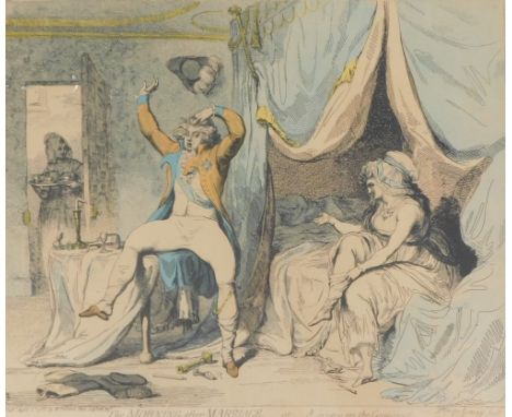 After Plenipo Georgy. The Morning after Marriage, framed and mounted coloured print, 43cm x 50cm.