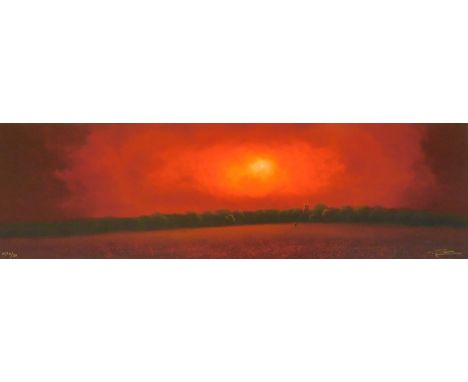 Lawrence Coulson (b.1962). The Eternal Flame, artist signed and numbered 6/20, coloured print, 23cm x 81cm. Washington Green 