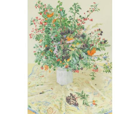 Val Archer (b.1946). Late Summer, artist signed limited edition coloured print, 68/100, 78cm x 58cm. Label CCA Galleries Lond