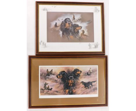 Mick Cawston (1959-2006). Hunting study, artist signed limited edition coloured print, 75/850, 45cm x 60cm and another 34/850
