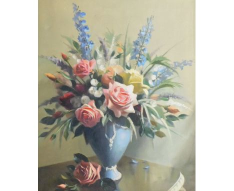John R. Townsend (1930-2013). Floral still life, oil on canvas, signed, 58.5cm x 48cm.