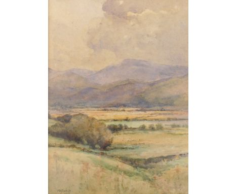 Frank B. Jowett (c.1890-c.1940). Extensive landscape, watercolour, signed, 35.5cm x 26cm.