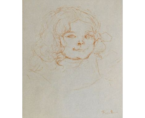 After Henri de Toulouse-Lautrec. Girl's head, print, 35.5cm x 30cm.