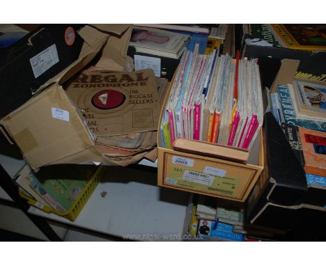 Two boxes of Ordnance Survey Maps and 78's