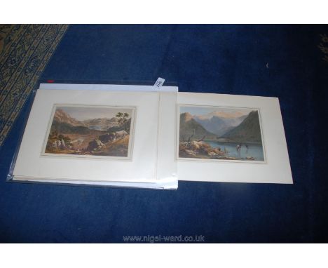 A quantity of Lithographic colour Prints of "The Lake Scenery of England" by J. B. Pyne, circa 1870 some in card mounts, 36 x