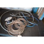 Roll of Copper Fuel Pipe, Airpipe Offcuts, and Part Reel of Two Core Cable