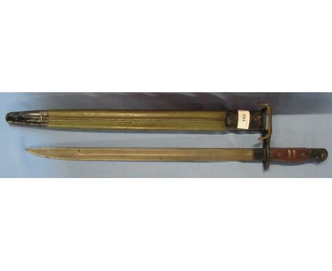 A Remington 1917 bayonet, with scabbard