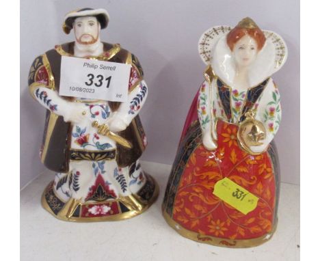 Two Royal Worcester snuffers from the Connoisseur collection, Henry VIII and Elizabeth I&nbsp;