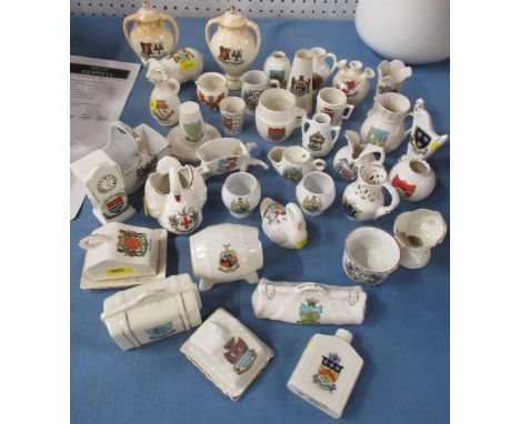 A collection of assorted crested ware, to include Willow Art and Goss