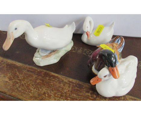 Two Herend models, of ducks, together with a Royal Copenhagen model of a duck