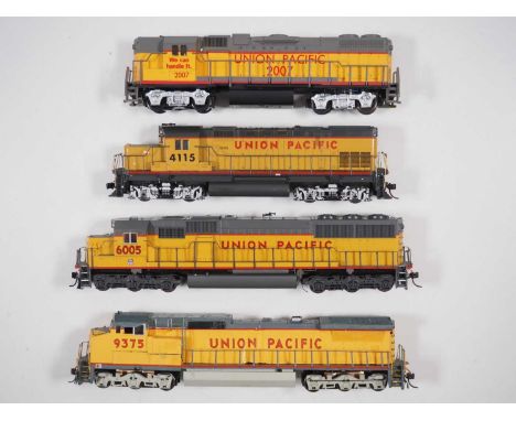 A group of unboxed American outline HO gauge diesel locomotives by BACHMANN and others all in Union Pacific livery - VG unbox