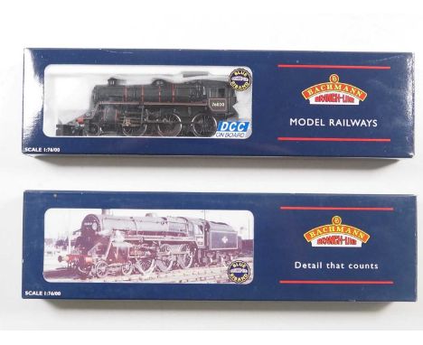 A pair of BACHMANN OO gauge steam locomotives comprising 32-953DC Standard class 4MT in BR black (DCC Fitted) and 32-504 Stan