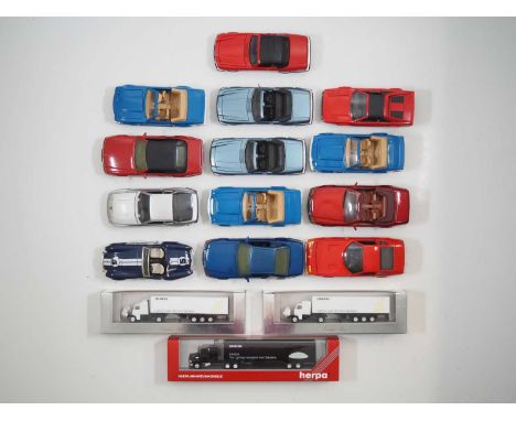 A group of diecast vehicles, mostly 1:24 scale cars to include POLISTIL and HERPA - F/VG in G boxes (where boxed) (16)