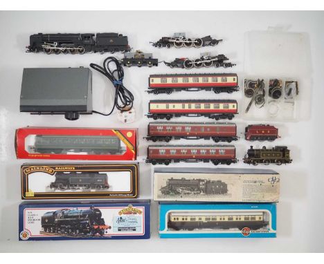 A mixed group of OO gauge model railways by HORNBY, BACHMANN and others to include a part built DJH kit, various spare parts 