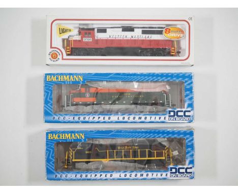 A group of American outline HO gauge boxed diesel locomotives by BACHMANN in various liveries, two state DCC fitted - G/VG in