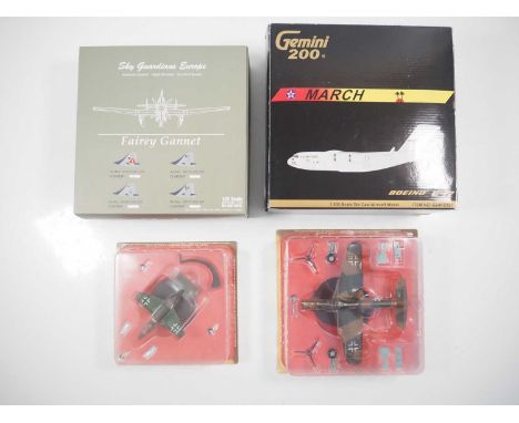 A group of mixed scale aircraft to include GEMINI 200 and SKY GUARDIANS EUROPE - VG/E in F/G boxes (4)