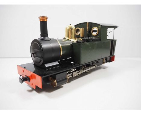 An ACCUCRAFT live steam G scale 45mm 0-6-0 'Wrekin' style side tank steam locomotive in plain green livery - VG in G original