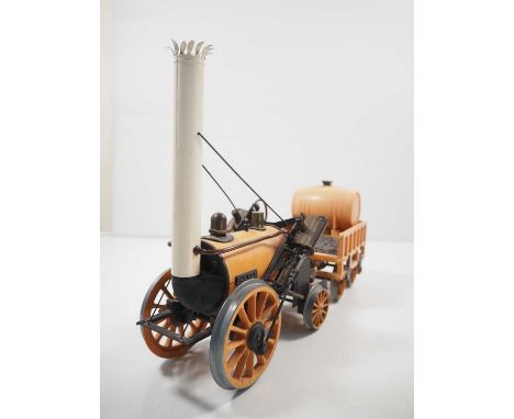 A HORNBY 3.5 inch scale live steam Stephenson's Rocket train - G, some fading, unboxed