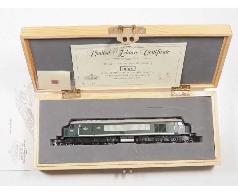A BACHMANN OO gauge Class 46 Diesel locomotive 'Ixion' in BR green livery presented in wooden case with nameplates and limite