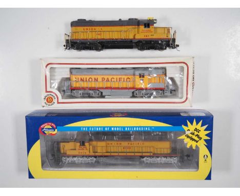 A group of boxed and unboxed American outline HO gauge diesel locomotives by BACHMANN and others all in Union Pacific livery 