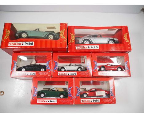 A group of TONKA POLISTIL 1:18 and 1:24 scale 1980s sports cars - VG in G boxes (7)