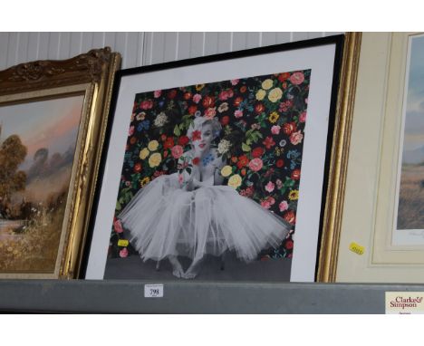 A framed print of Marilyn Monroe