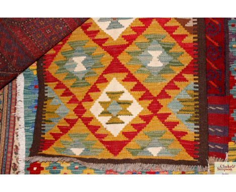 An approx. 2' x 6'3" Maymana Kelim runner 