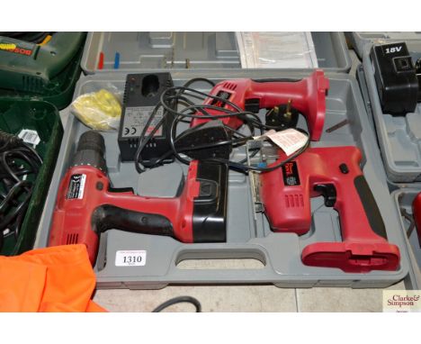 A cased Power Devil set (as new) to include sander, jig saw and drill - with charger and battery 