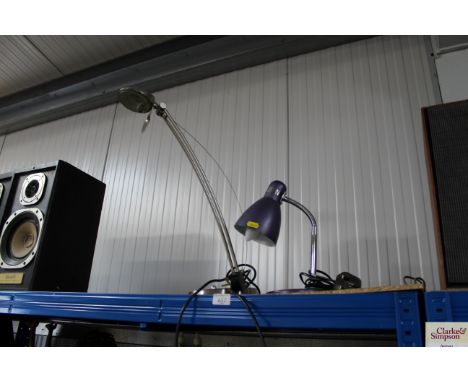 A reading light together with a desk lamp