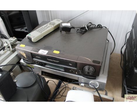 An Hitachi VHS player together with a Sony VHS player