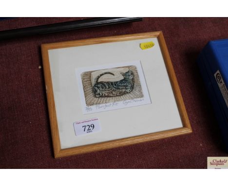 A pencil signed limited edition print by Glynn Thomas No. 38 / 150 "Purrect Fit"